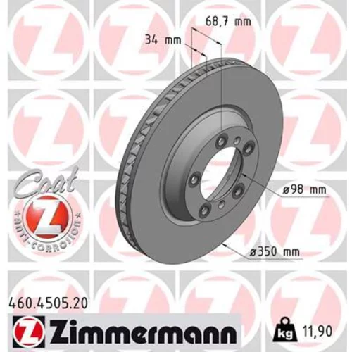 Brzdový kotúč ZIMMERMANN 460.4505.20