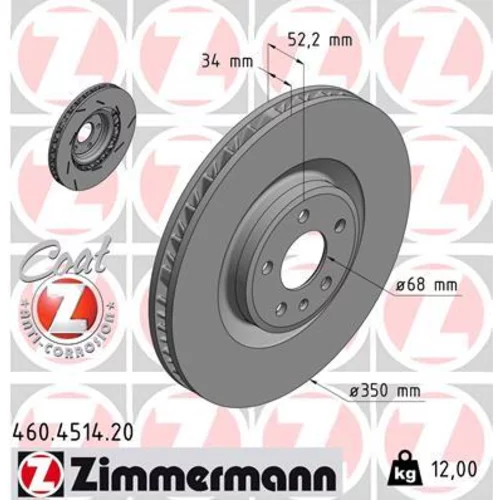 Brzdový kotúč ZIMMERMANN 460.4514.20