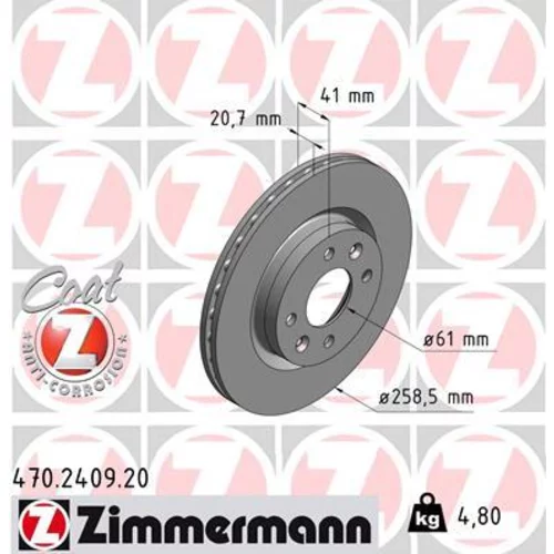 Brzdový kotúč ZIMMERMANN 470.2409.20