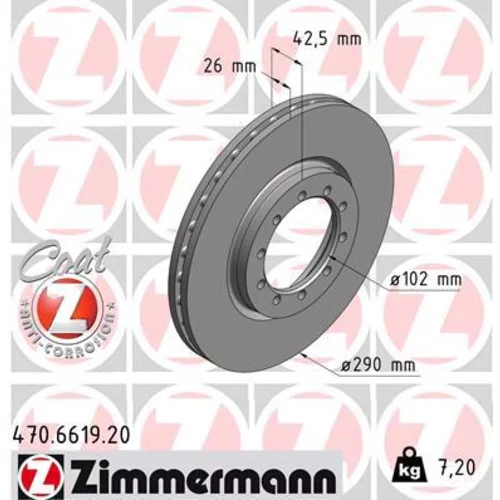 Brzdový kotúč ZIMMERMANN 470.6619.20