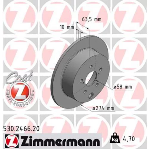 Brzdový kotúč ZIMMERMANN 530.2466.20