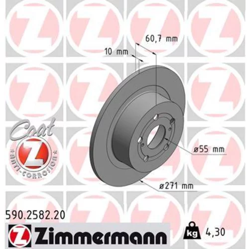 Brzdový kotúč ZIMMERMANN 590.2582.20