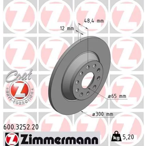 Brzdový kotúč ZIMMERMANN 600.3252.20