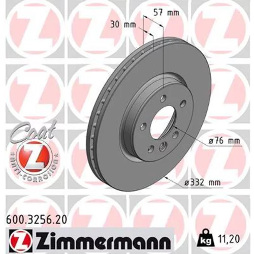 Brzdový kotúč ZIMMERMANN 600.3256.20