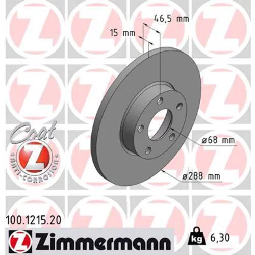 Brzdový kotúč ZIMMERMANN 100.1215.20