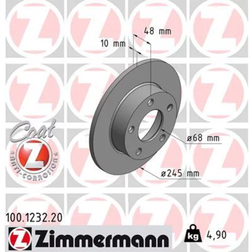 Brzdový kotúč ZIMMERMANN 100.1232.20