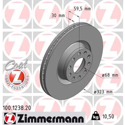 Brzdový kotúč ZIMMERMANN 100.1238.20