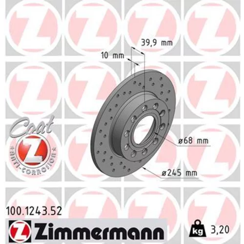 Brzdový kotúč ZIMMERMANN 100.1243.52