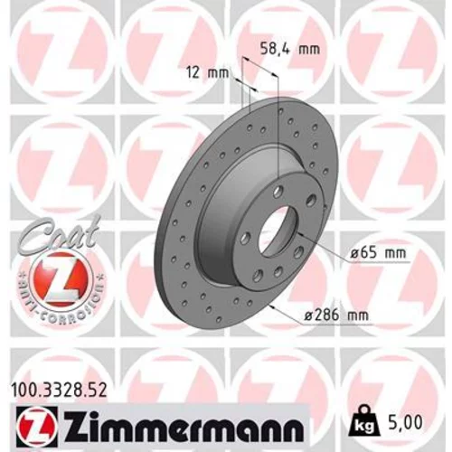 Brzdový kotúč ZIMMERMANN 100.3328.52