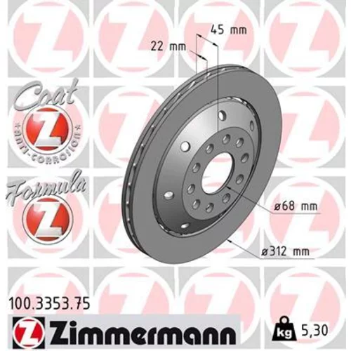 Brzdový kotúč ZIMMERMANN 100.3353.75