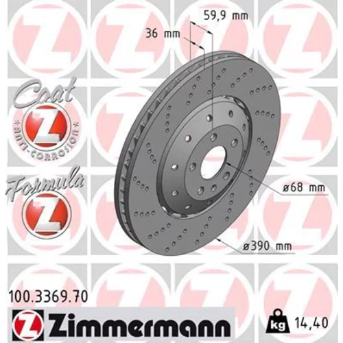 Brzdový kotúč ZIMMERMANN 100.3369.70