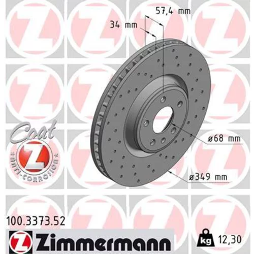 Brzdový kotúč ZIMMERMANN 100.3373.52