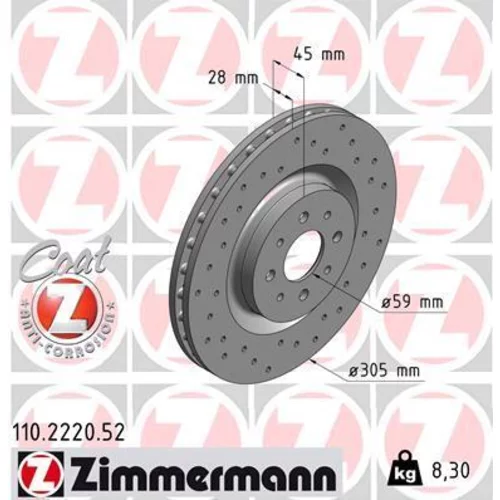 Brzdový kotúč ZIMMERMANN 110.2220.52