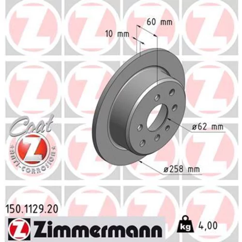 Brzdový kotúč ZIMMERMANN 150.1129.20