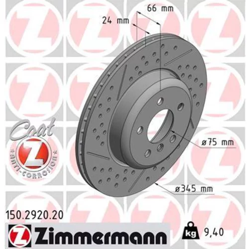 Brzdový kotúč ZIMMERMANN 150.2920.20