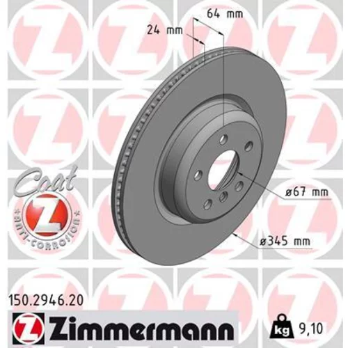 Brzdový kotúč ZIMMERMANN 150.2946.20