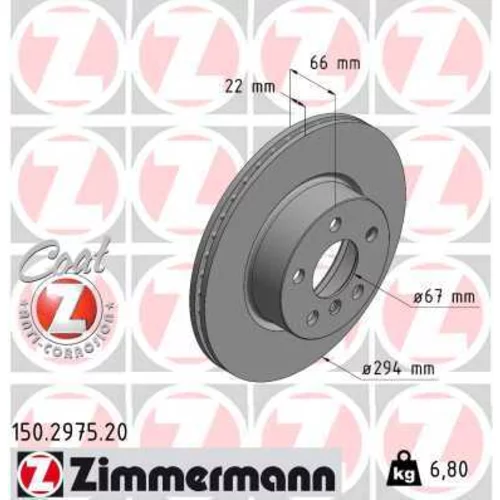 Brzdový kotúč ZIMMERMANN 150.2975.20