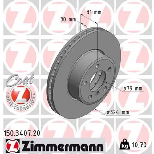 Brzdový kotúč ZIMMERMANN 150.3407.20