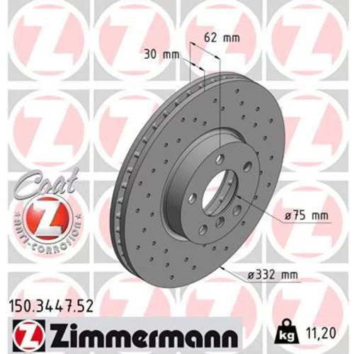 Brzdový kotúč ZIMMERMANN 150.3447.52