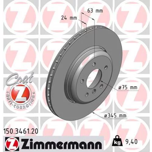 Brzdový kotúč ZIMMERMANN 150.3461.20