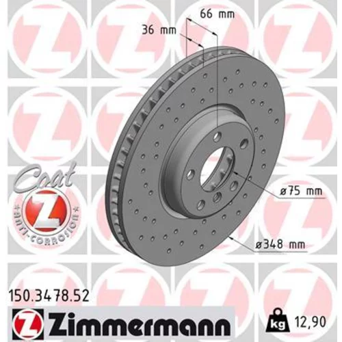 Brzdový kotúč ZIMMERMANN 150.3478.52