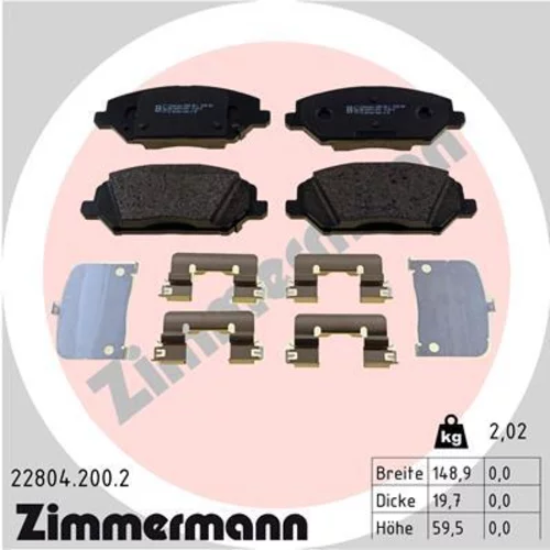 Sada brzdových platničiek kotúčovej brzdy ZIMMERMANN 22804.200.2