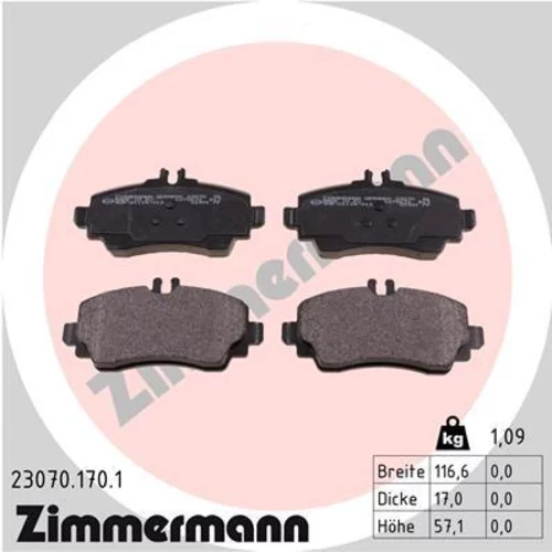 Sada brzdových platničiek kotúčovej brzdy ZIMMERMANN 23070.170.1