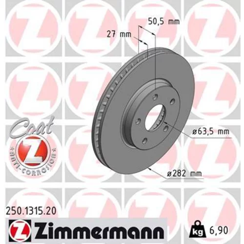 Brzdový kotúč ZIMMERMANN 250.1315.20