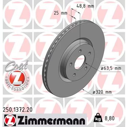 Brzdový kotúč ZIMMERMANN 250.1372.20