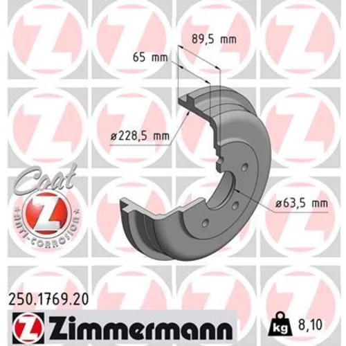 Brzdový bubon ZIMMERMANN 250.1769.20