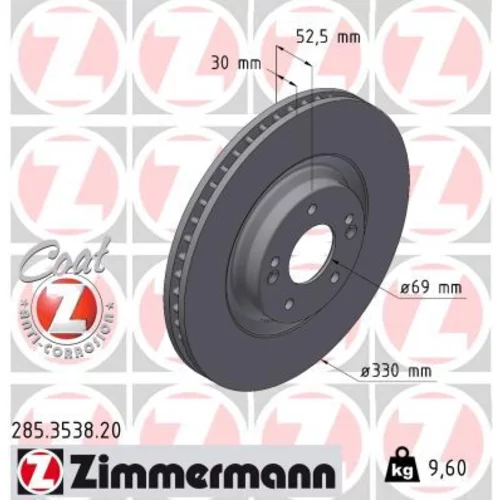 Brzdový kotúč ZIMMERMANN 285.3538.20