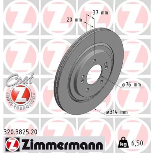 Brzdový kotúč ZIMMERMANN 320.3825.20