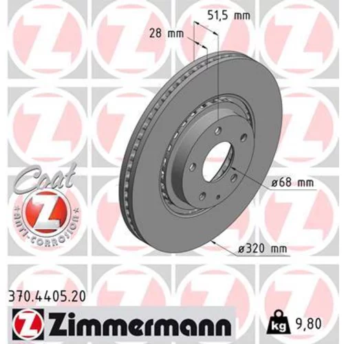 Brzdový kotúč ZIMMERMANN 370.4405.20