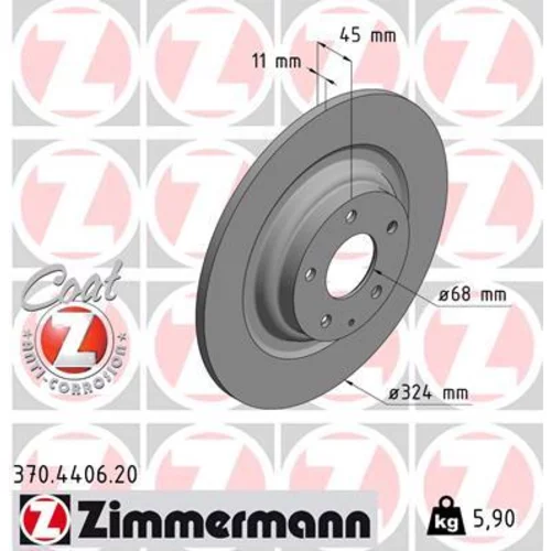 Brzdový kotúč ZIMMERMANN 370.4406.20