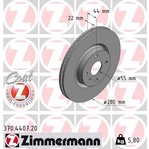 Brzdový kotúč ZIMMERMANN 370.4407.20