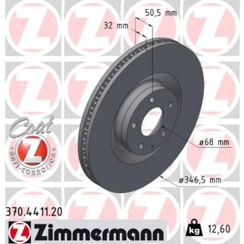 Brzdový kotúč ZIMMERMANN 370.4411.20