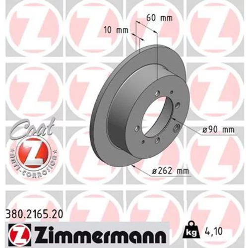 Brzdový kotúč ZIMMERMANN 380.2165.20