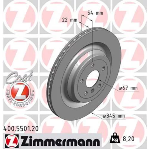 Brzdový kotúč ZIMMERMANN 400.5501.20