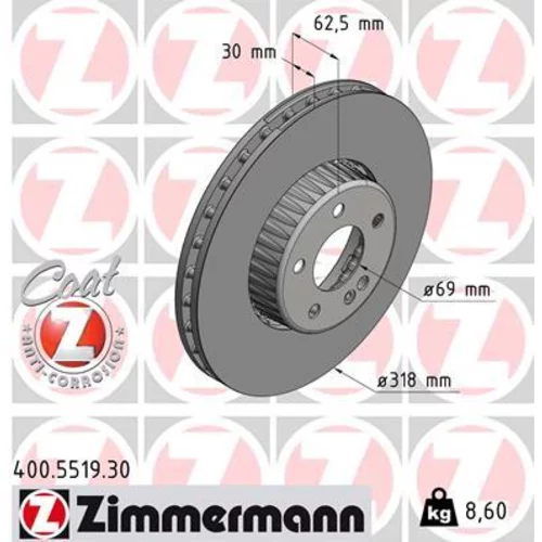 Brzdový kotúč ZIMMERMANN 400.5519.30