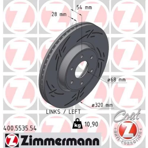 Brzdový kotúč ZIMMERMANN 400.5535.54