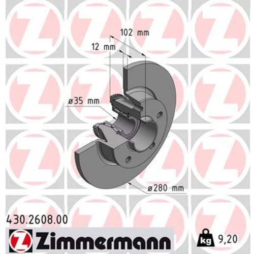 Brzdový kotúč ZIMMERMANN 430.2608.00