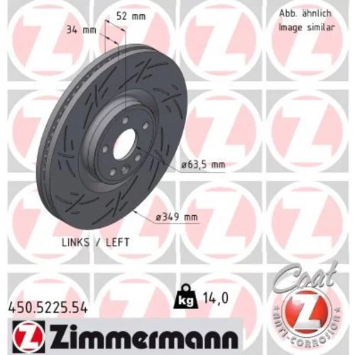 Brzdový kotúč ZIMMERMANN 450.5225.54