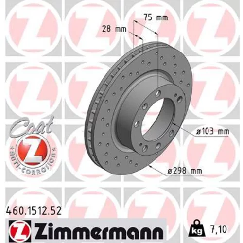 Brzdový kotúč ZIMMERMANN 460.1512.52