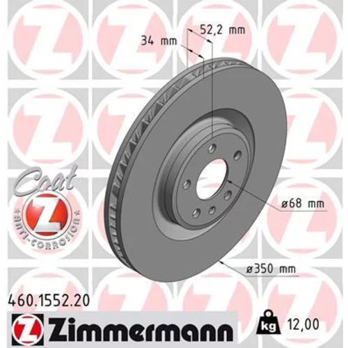 Brzdový kotúč ZIMMERMANN 460.1552.20