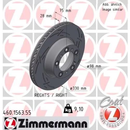 Brzdový kotúč ZIMMERMANN 460.1563.55