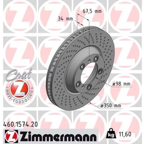 Brzdový kotúč ZIMMERMANN 460.1574.20