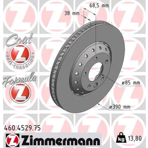 Brzdový kotúč ZIMMERMANN 460.4529.75