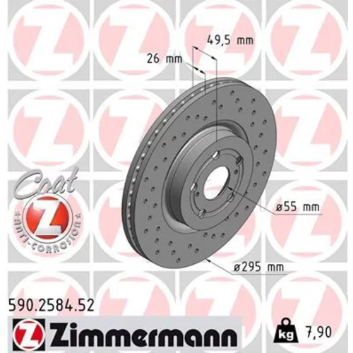 Brzdový kotúč ZIMMERMANN 590.2584.52