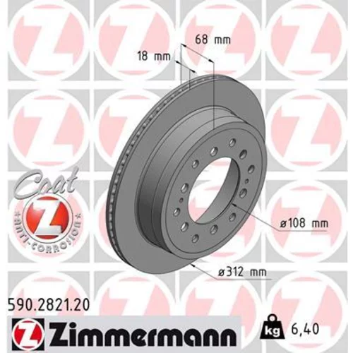 Brzdový kotúč ZIMMERMANN 590.2821.20