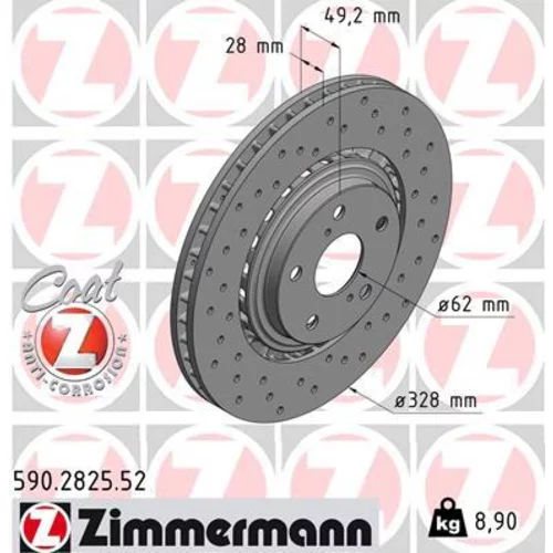 Brzdový kotúč ZIMMERMANN 590.2825.52